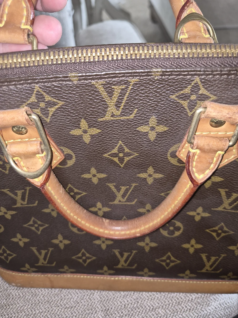 Louis Vuitton Monogram Alma Handbag in Brown and Tan